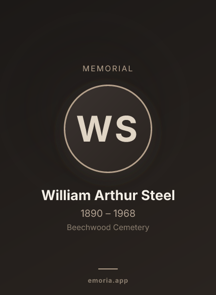 Memorial portrait of William Arthur Steel