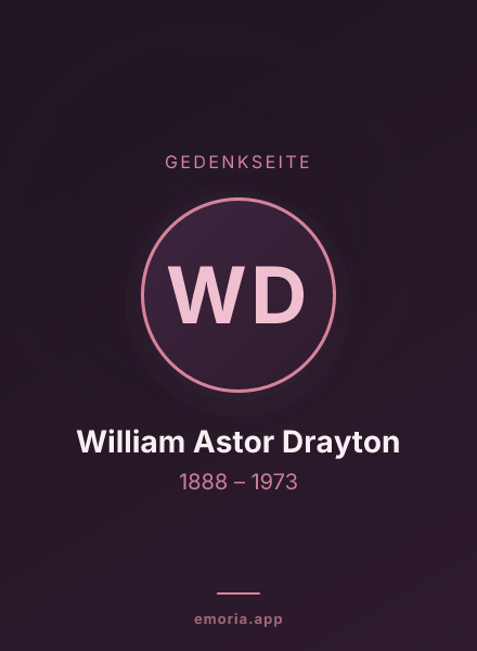 Gedenkportrait von William Astor Drayton