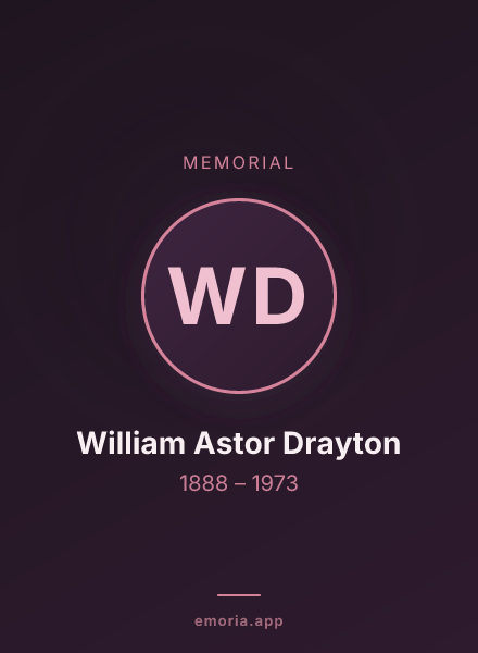 Memorial portrait of William Astor Drayton