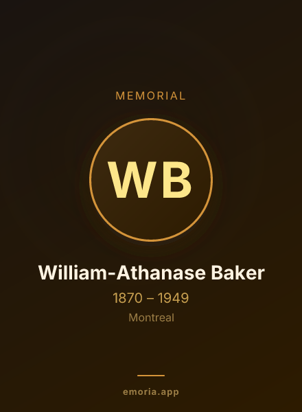 Memorial portrait of William-Athanase Baker
