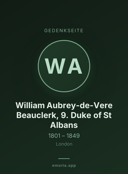 Gedenkportrait von William Aubrey-de-Vere Beauclerk, 9. Duke of St Albans