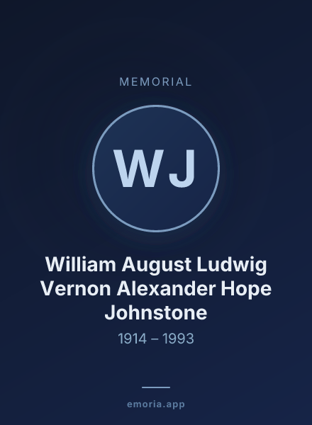 Memorial portrait of William August Ludwig Vernon Alexander Hope Johnstone