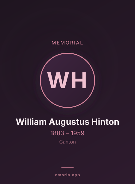 Memorial portrait of William Augustus Hinton