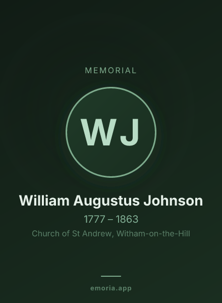 Memorial portrait of William Augustus Johnson