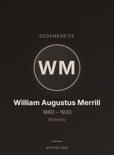 Gedenkportrait von William Augustus Merrill