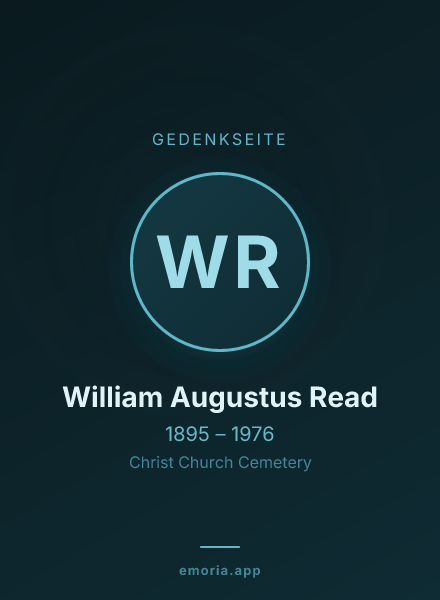 Gedenkportrait von William Augustus Read