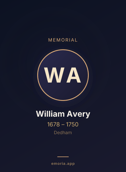 Memorial portrait of William Avery
