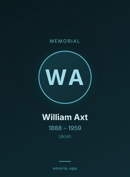 Memorial portrait of William Axt