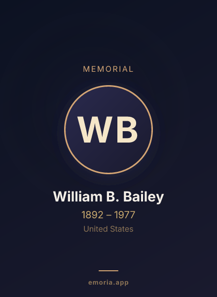 Memorial portrait of William B. Bailey