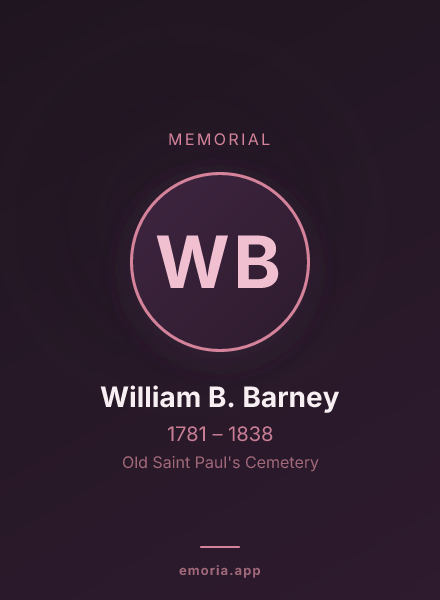 Memorial portrait of William B. Barney