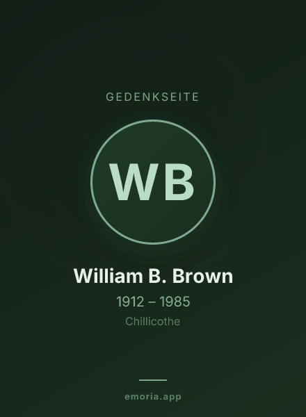Gedenkportrait von William B. Brown