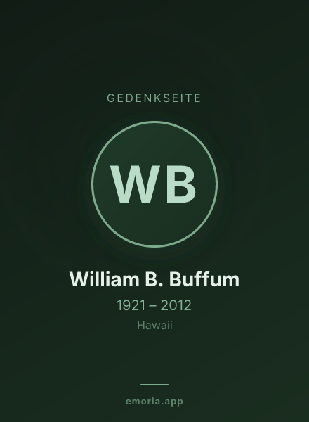 Gedenkportrait von William B. Buffum