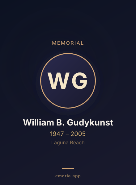 Memorial portrait of William B. Gudykunst