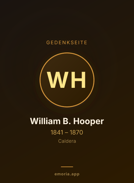 Gedenkportrait von William B. Hooper