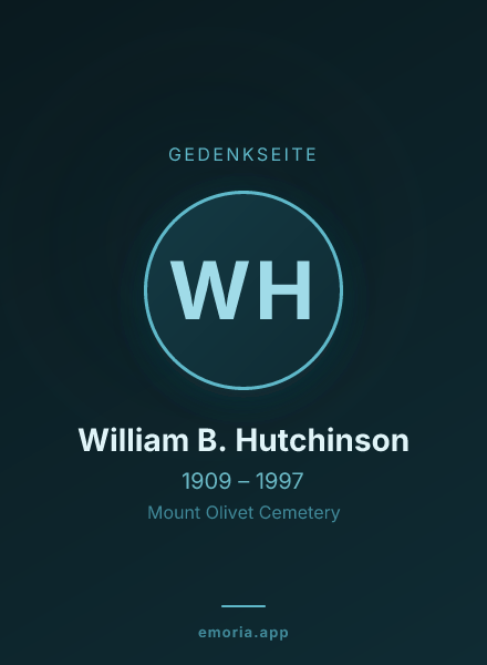 Gedenkportrait von William B. Hutchinson