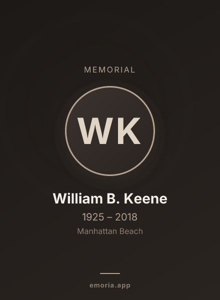 Memorial portrait of William B. Keene