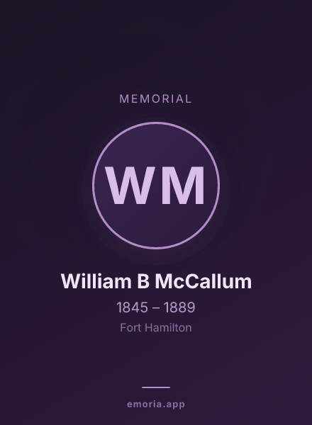 Memorial portrait of William B McCallum