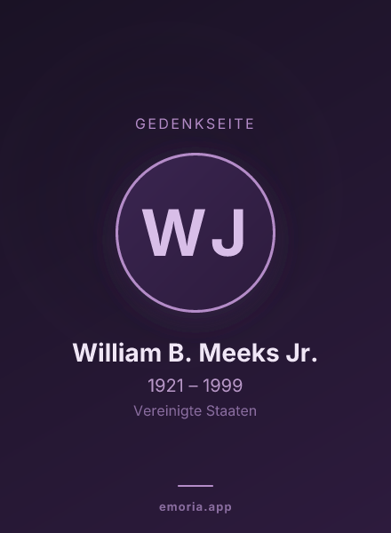Gedenkportrait von William B. Meeks Jr.