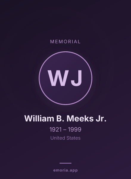 Memorial portrait of William B. Meeks Jr.