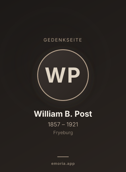 Gedenkportrait von William B. Post