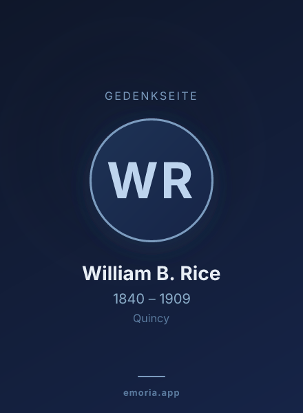 Gedenkportrait von William B. Rice
