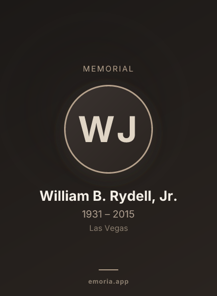 Memorial portrait of William B. Rydell, Jr.