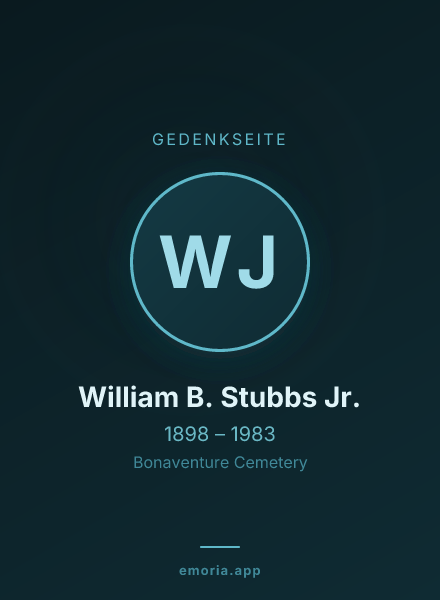 Gedenkportrait von William B. Stubbs Jr.