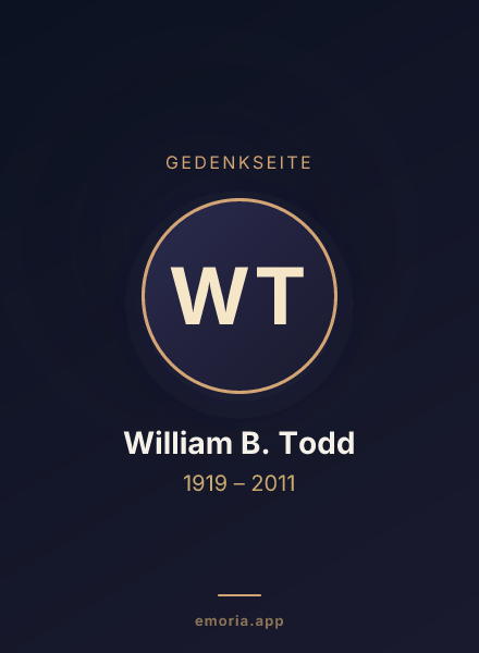 Gedenkportrait von William B. Todd