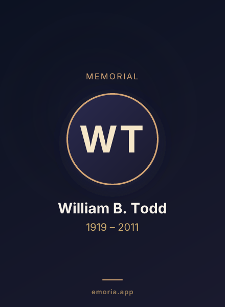 Memorial portrait of William B. Todd