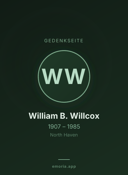 Gedenkportrait von William B. Willcox