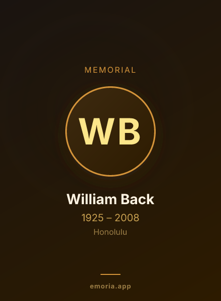 Memorial portrait of William Back