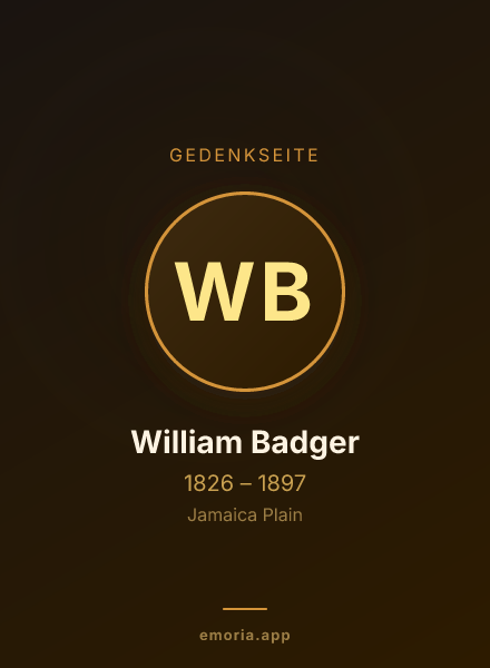 Gedenkportrait von William Badger
