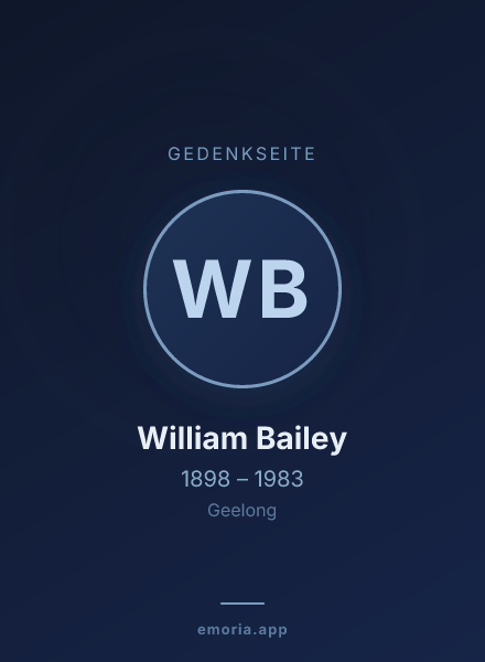 Gedenkportrait von William Bailey