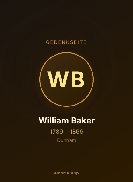 Gedenkportrait von William Baker