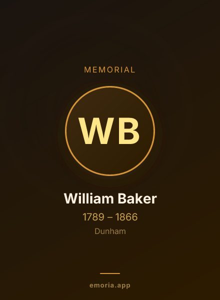 Memorial portrait of William Baker