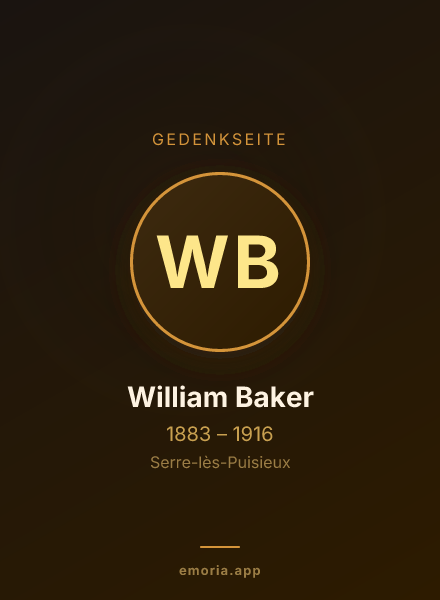 Gedenkportrait von William Baker