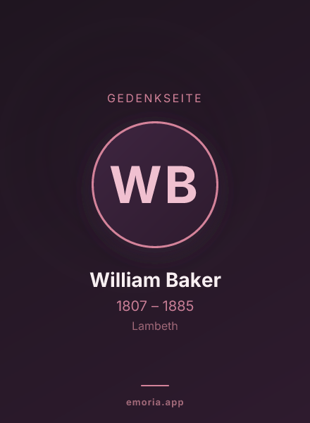 Gedenkportrait von William Baker