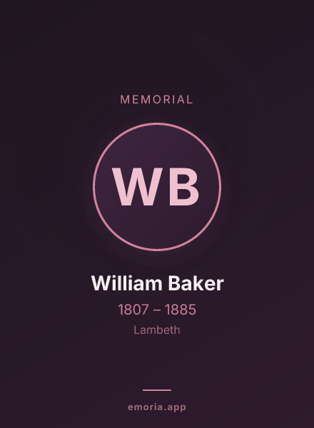 Memorial portrait of William Baker