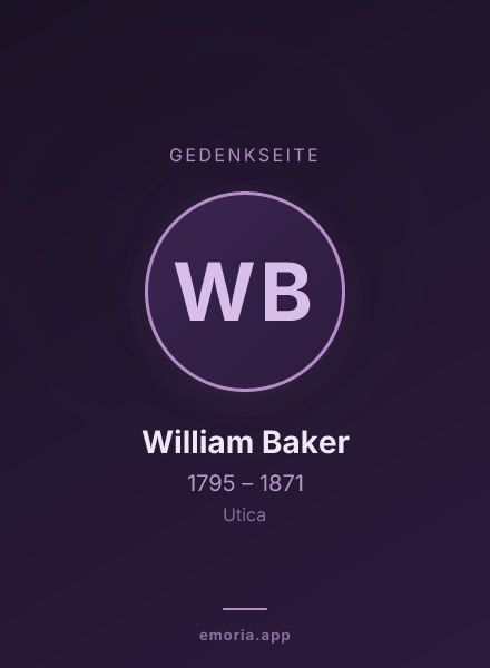 Gedenkportrait von William Baker