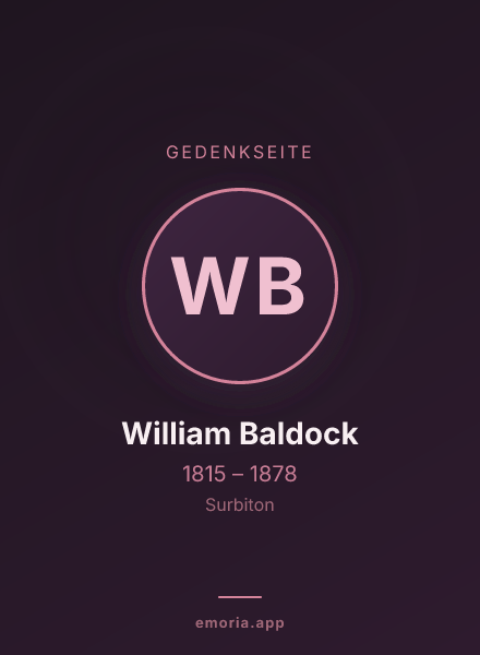 Gedenkportrait von William Baldock