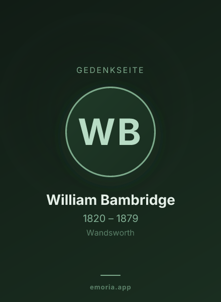 Gedenkportrait von William Bambridge