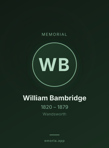 Memorial portrait of William Bambridge