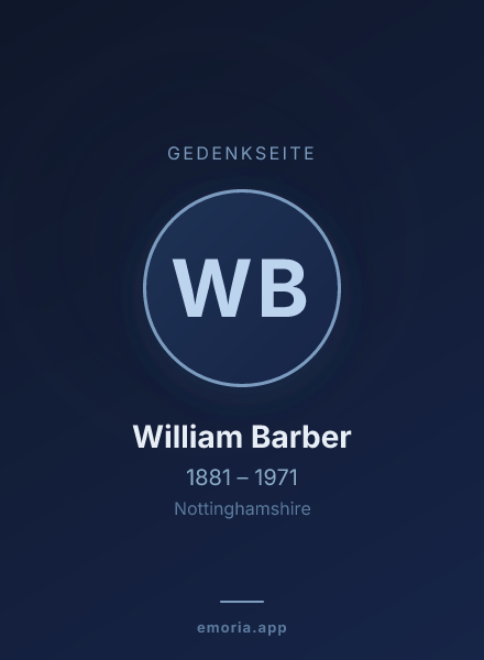Gedenkportrait von William Barber