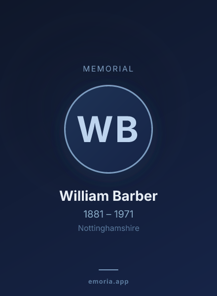 Memorial portrait of William Barber