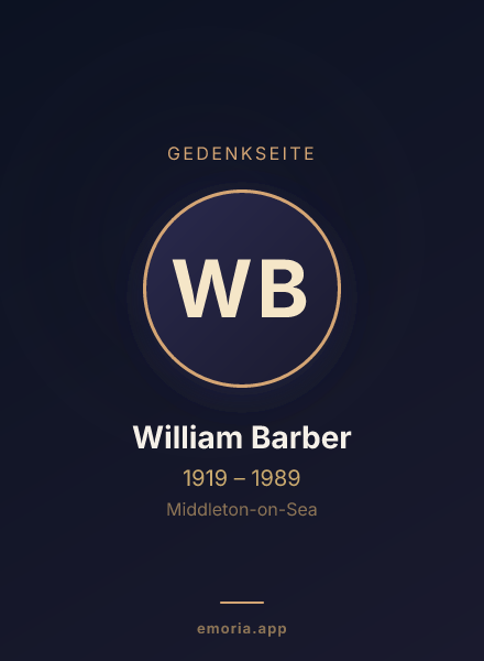 Gedenkportrait von William Barber