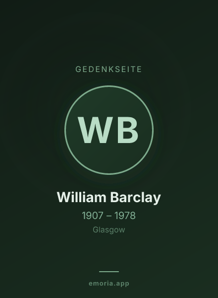 Gedenkportrait von William Barclay