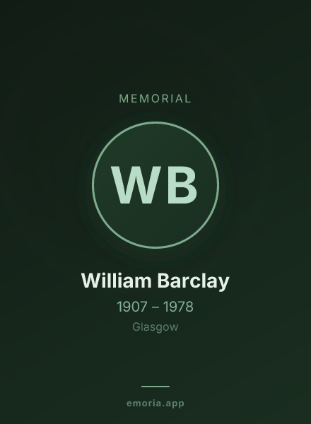 Memorial portrait of William Barclay