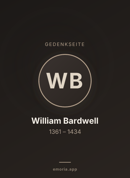 Gedenkportrait von William Bardwell