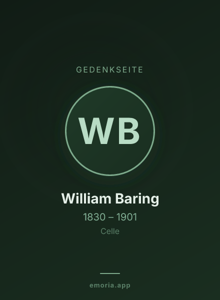 Gedenkportrait von William Baring