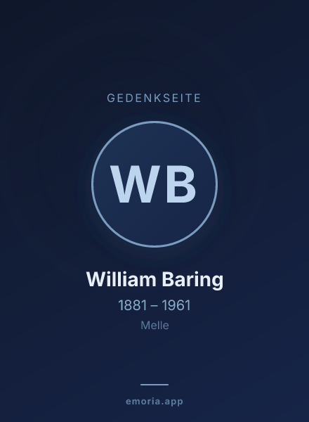 Gedenkportrait von William Baring